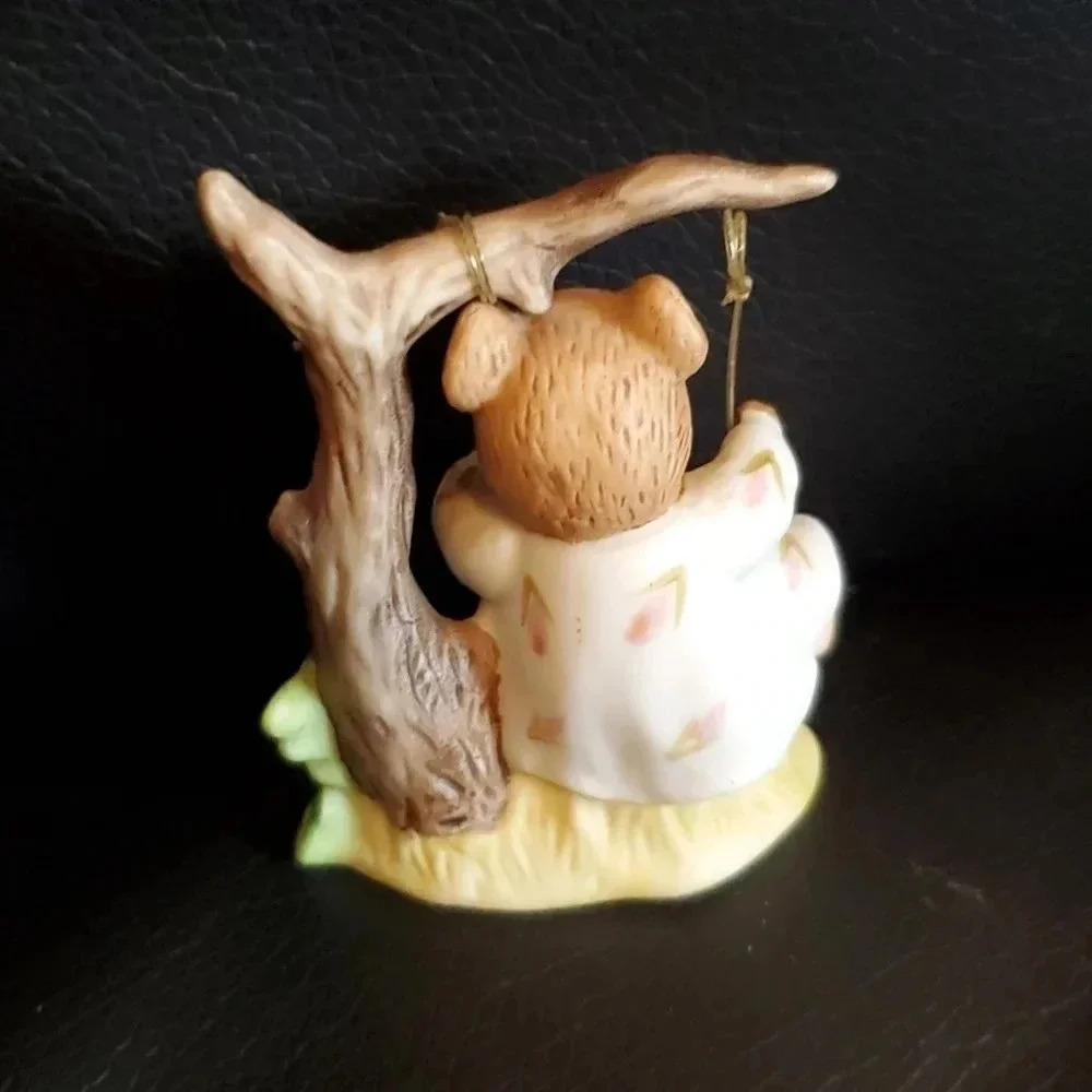 Enesco vintage bunny on swing - Picture 3 of 5